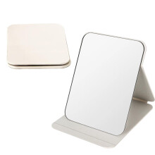 Aiweijia Makeup Mirror Portable Foldable PU Leather 6.3 x 4.3 inch Vanity Mirror Free Standing Vanity Mirror for Office, Dressing Table, Travel,