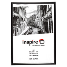 Hampton Frames, Backloader Poster Certificate Photo Frame BLR2130BLK, A4 21x30cm, Black, Acrylicglass | Easy Back Loading | Wall or Tabletop Display |