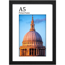 LVAOUO Picture Frames A5, Wooden A5 Photo Frame 14.8x21 cm, Versatile a5 Frame Black, Display, Landscape or Portrait Orientation-PVC Material with