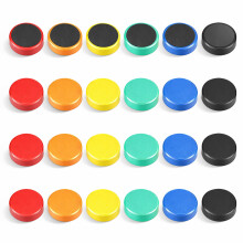 FINDMAG 24 Pack Fridge Magnets, Whiteboard Magnets, Strong Refrigerator Magnet, Colourful Round Magnets for Notice Board, Classroom, Home, School,