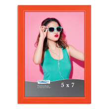 Icona Bay 7x5 Orange Picture Frame, Coloured Solid Wood Scandinavian Style Frame for Photo, Pizzazz Collection