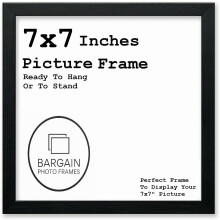 7x7 Inches Black Square Photo & Picture Frame Home Decor Poster Frame (7x7 Inches, Black)