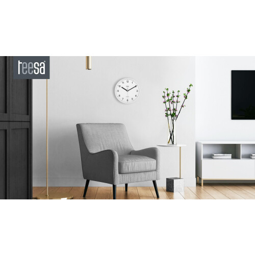 Teesa Clock Analog Wall Universal 20 cm TSA0038 White 1