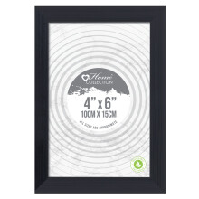 Design Group Black Ribbed Design Freestanding Wall Mount Picture Photo Frame 4 x 6''