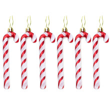 Festive Fix 6-Pack Candy Cane Baubles ? Red Glitter Candy Cane Christmas Decorations, Hanging Tree Ornaments ? Xmas Candy Canes Christmas Tree