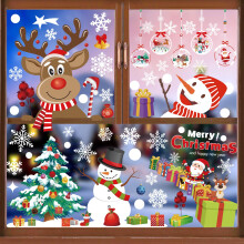 Christmas Window Stickers, 152 Pcs Reusable Window Clings Snowflake Decal, Christmas Decorations for Glass, Peeping Santa & Rudolph Snowflakes Window