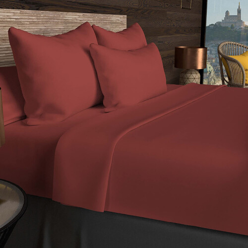 Soleil d'ocre Pillowcase, Cotton, Red, 50 x 70 cm 1