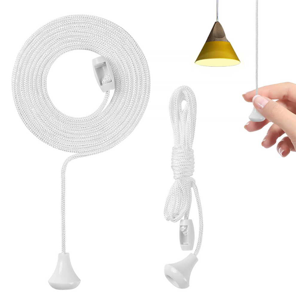 Boumvid Light/White 2Pcs Replacement Cord Pull For Ceiling Switch, Switch Bathroom Pulls Cord, Nylon Cord Spare Switch Pull Cord For