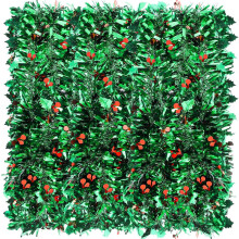 KAHEIGN 10M Christmas Red Berry Tinsel Garland, 9CM Width Metallic TinselS Chunky Glittering Tinsel Thick Shiny Garland with Red Berry and Holly