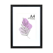 Baoee Black A4 Frames, photo frame with acrylic glass, Display Photo 6x8 with Mat, A4 Certificate Frame for Table Top and Wall Mounting