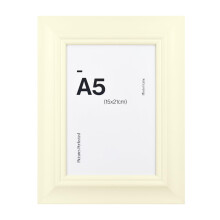 Traditional Cream A5 Photo Frame for A5 (15 x 21cm) Photos or Pictures, Plexi Glass, Freestanding or Wall Mounted Landscape or Portrait