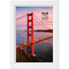 Langdon House 6x4 White Picture Frame, Modern w/Bevelled Accent, Tabletop Easel Included, Radiant Collection