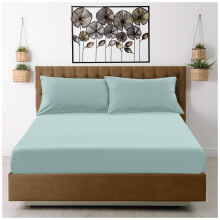 GC GAVENO CAVAILIA Microfiber Fitted Sheet Double - Plain Bed Sheets - Deep Pocket 10 inch (25cm) - Shrinkage, Wrinkle Resistant Bottom Sheet, Duck