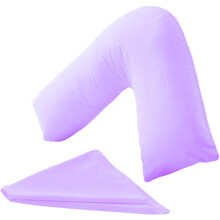 URBAN GROOVE V Shaped Pillowcase Cover Plain Polycotton Back & Neck Support Orthopaedic/Pregnancy/Nursing Pillowcase Cover - V Pillow case cover only