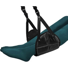 Airplane Footrest, Plush Fabric, Portable Footrest Made with Premium Memory Foam Flight Carry-On Travel Essential Adjustable Height Foot Rest Travel