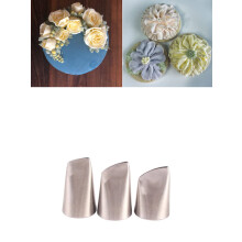 Petal Piping Nozzle Large,Flower Nozzles 124K, 125K, and 126K,Rose Petal Pastry Tips for Cake Cupcake Decorating,3 Pcs