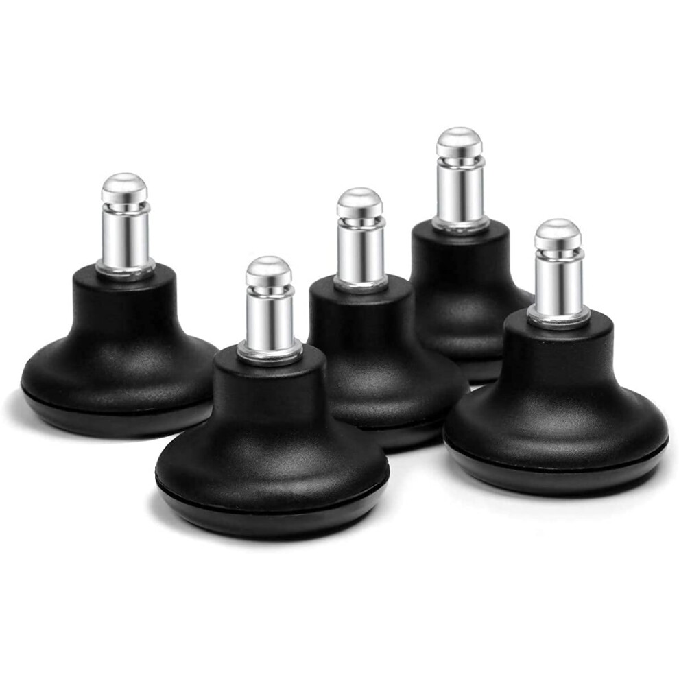 Namvo 5Pcs Office Chair Bell Glides 2 Inch, Replacement Stopper Swivel Caster Wheels High Profile Stool Bell Glides (Black) 5051225353605