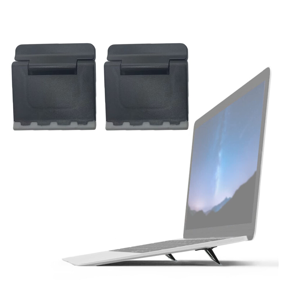 Micreen 2Pcs Portable Computer Keyboard Riser, Invisible Plastic Keyboard Feet, Mini Laptop Tilt Stand For Desk (Black) Black 5051225353476