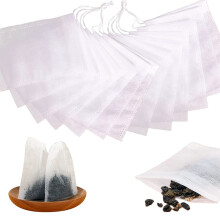 JEOPKO Disposable Tea Filter Bags,100 pcs Tea Bags Empty with Drawstring Paper for Loose Tea for Tea, Cooking, Soaking Medicinal Liquor, Tea Coffee