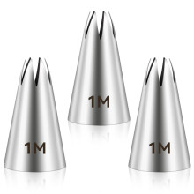 3pcs 1M Cake Piping Tips, Cake Decorating Supplies Piping Tips, Piping Nozzles Decorating Tips, Baking Tools for Buttercream, Icing, Birthday Cake,