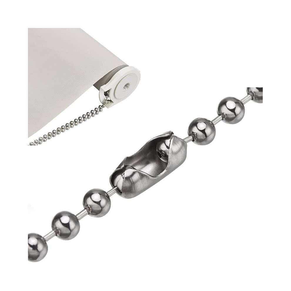Obyjca 12Pcs Blind Chain Connectors 4.5Mm Roller Roman Vertical Blind Spare Parts Metal Ball Chain Cord Connectors Fits Curtain Roller, Roman And Vertical