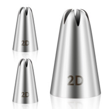 3pcs 2D Cake Piping Tips, Cake Decorating Supplies Piping Tips, Piping Nozzles Decorating Tips, Baking Tools for Buttercream, Icing, Birthday Cake,