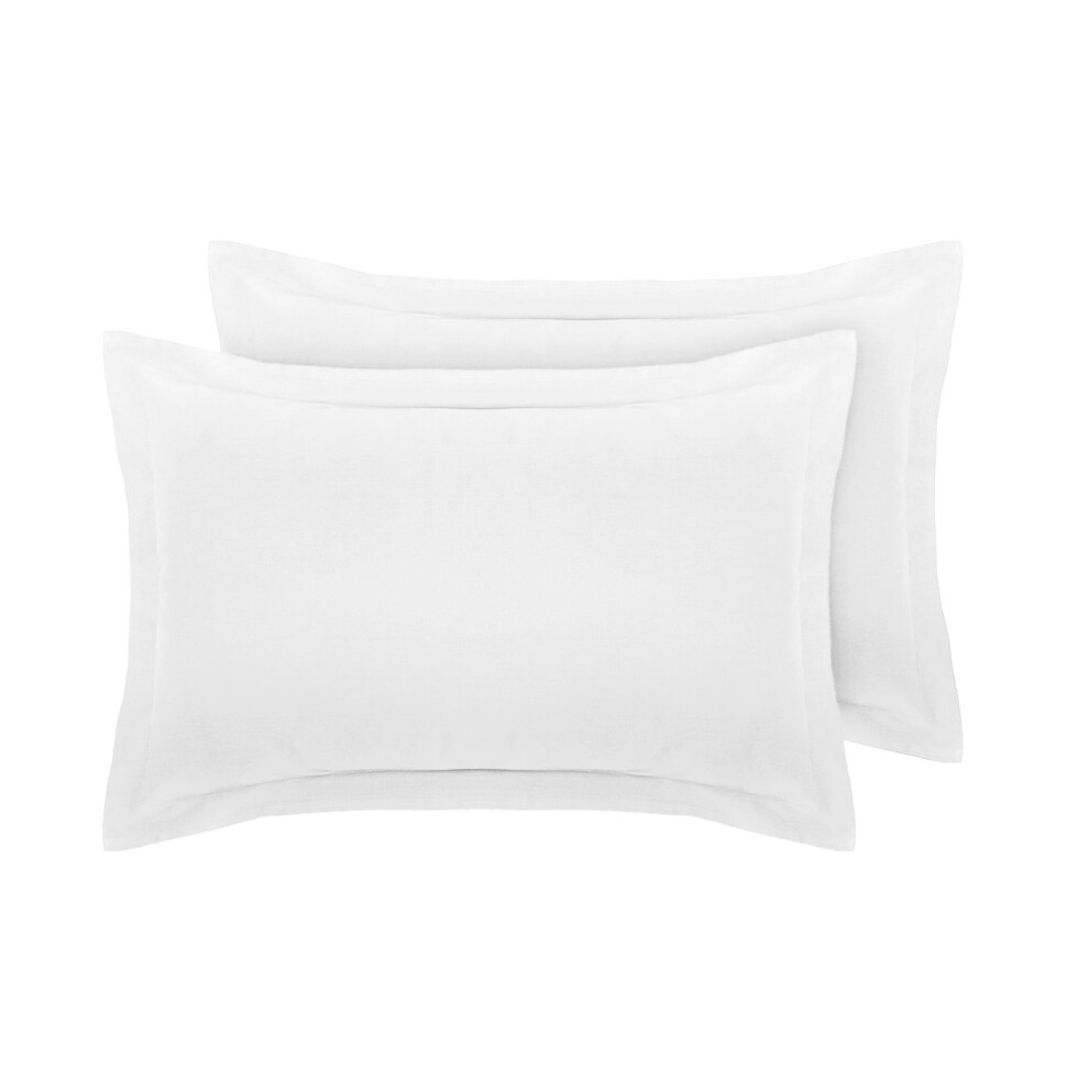 Dtex Homes Divine Textiles Pillow Cases Easy Care Non Iron Percale 18 Colours, Pair Of Oxford Pillow Cases - White
