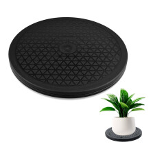 Rotating Turntable with Steel Ball Bearings, 360? Smooth Rotation Platform, Non-Slip Diamond Surface for TV, Monitor, Kitchen Appliances, 25cm, Black