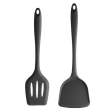 HGKOL 2Pcs Silicone Spatula Set, Non-Stick, BPA Free, Heat Resistant, Slotted Turner, Dishwasher Safe, for Frying, Cooking, Flipping Fish, Eggs,