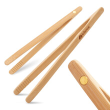 Magnetic Classic Bamboo Toast Tongs - Wood Cooking Tong,Ideal for Toaster,Fruits, Bread & Pickles, Kitchen Utensil for Cheese Bacon Muffin Fruits