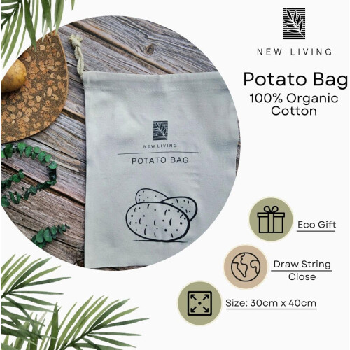 Potato Storage Bag, Linen Cotton Blend German 1