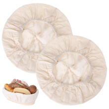 2 Pcs Round Bread Proofing Basket Cloth Liner, Banneton Basket Liner Baking Dough Basket Cover Natural Rattan Banneton Proofing Cloth Bread Baking