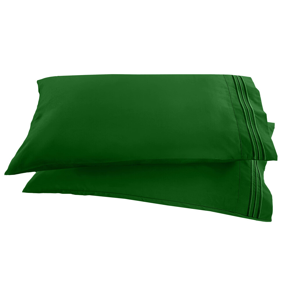 1500 Thread Count Embroidered Egyptian Quality Luxurious Silky Soft Wrinkle & Fade Resistant 2-Piece Pillowcase, King/California King Elegant Comfort