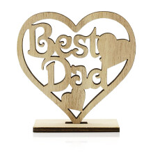 iwiio Fathers Day Plaque Gifts for Dad from Daughter Son, Wooden Hanging Heart to Best Dad Gifts for Happy Fathers Day, Dad Birthday Gifts, Fathers