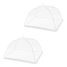 2 Pcs Reusable Collapsible Mesh Food Covers, Pop-Up Nets for Outdoor Camping, Picnics, Parties & BBQ, Keep Flies, Bugs & Mosquitoes Away
