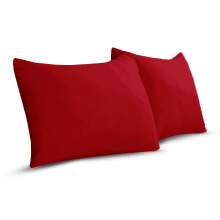A ATH COLLECTION 100% Egyptian Cotton Pair OF Pillowcases 200 Thread Count Soft Pillow Cases 2 Pack (Red)