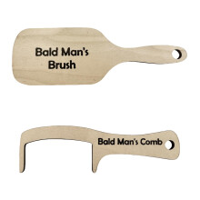 VOANZO Bald Man Comb Joke Set, Funny Hairless Combing Brush Gag Gifts For Men, Humorous Toothless Combs Brush For Friends Gift