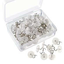 2Pack 100Pcs Clear Heads Twist Pins with 2 boxes, 100Pcs Clear Heads Upholstery Pins, Upholstery Tacks Headliner Pins, Bed Skirt Pins for Holds