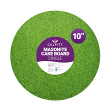 Culpitt 10" Grass Cake Board, Extra Strong Board For Football Cakes, Rugby, Hockey, Green, Masonite, Round, 5mm Thick | 25cm | 10 Inch Round