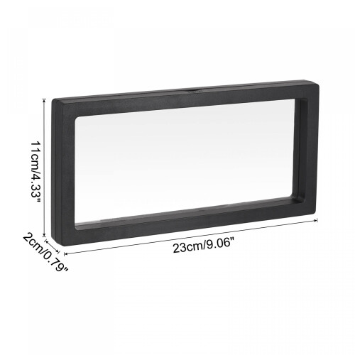 sourcing map Floating Thin Film Display Box with Base 23cm x 11cm x 2cm Black 1