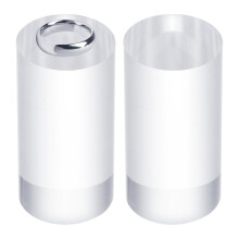 sourcing map 2pcs Acrylic Cylinder Display Blocks, 30 x 60 mm/1.2" x 2.4" Clear Jewelry Display Base Polished Cube Riser Stand Display Holder Base for