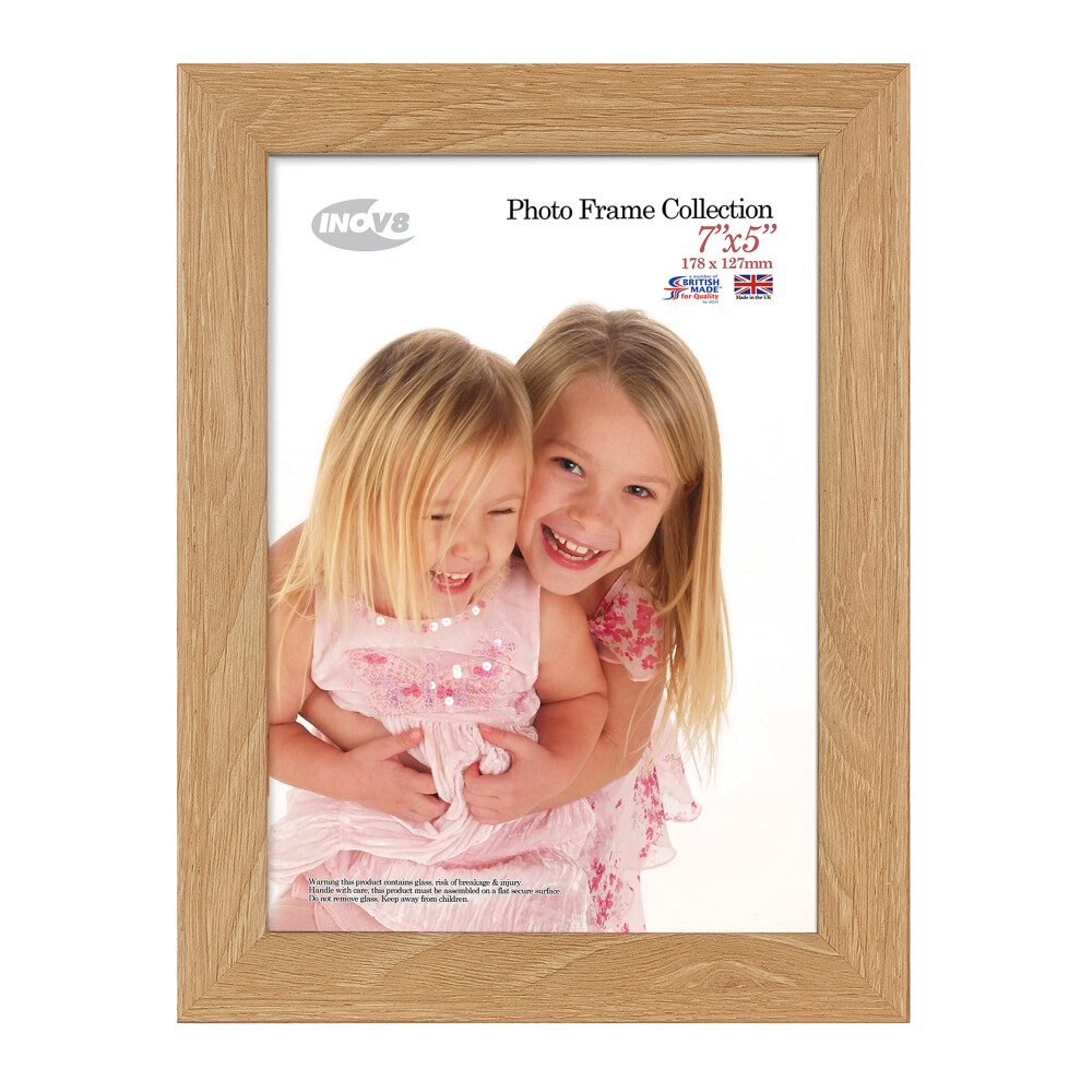 Inov8 Framing - Lime Oak 7X5 Inch (12X17cm) British Made Photo Frame - Wood Effect With Glass Picture Frame 5051225318451