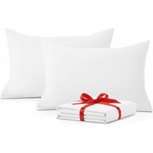Moonlight Bedding Pillow Cases 2 Pack ? White Pillowcases Envelope Closure Super Soft Brushed Microfiber Standard House Wife Pillow Covers, (50 X 75