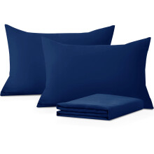 Moonlight Bedding Pillow Cases 2 Pack ? Navy Pillowcases Envelope Closure Super Soft Brushed Microfiber Standard House Wife Pillow Covers, (50 X 75