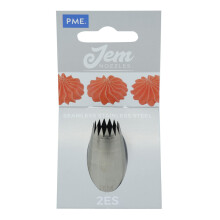 JEM Medium Fine Star Savoy Piping Nozzle no. 2ES, silver