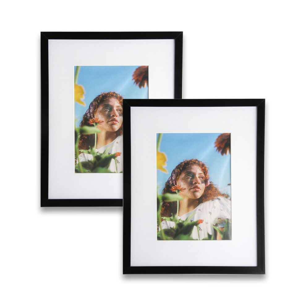 8X10 Picture Frame, 2 Pack Photo Frame For Wall & Tabletop - Plastic Family Frame For Vertical/Horizontal Display (, 8X10) Black 5051225317232