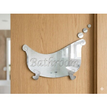 Mirrors-Interiors Bathroom Wall Mounted Acrylic Mirror Plaque: Frameless, Easy to Stick, Strong, Lightweight