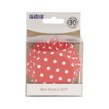 PME Red Polka Dot Cupcake Cases, Foil Lined, Pk/30, BC820
