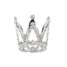 sourcing map Alloy Crystal Ball Display Holder Egg Stand Multiple Diamonds Silver Light Luxury Crown Shape 2PCS