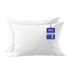 Luxe Dreams 100% Cotton Pillow Cases 2 Pack, Soft & Breathable Pillow covers with Envelope Closure, Wrinkle & Fade Resistant White Pillowcases